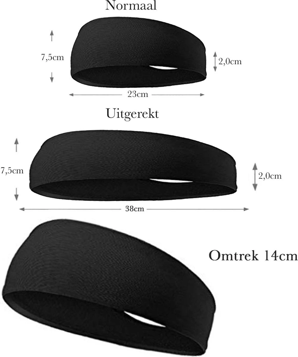 Fit Evolve® Sport Hoofdband Dames En Heren - Haarband - Zweetband Hoofd - Sporthaarband - Zwart 7 Fit Evolve® Sport Hoofdband Dames En Heren - Haarband - Zweetband Hoofd - Sporthaarband - Zwart - Afbeelding 5