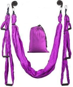 Yoga Aerial Swing Hangmat Compleet Systeem Met 3 Sets Handgrepen Gewicht Tot 300kg Paars -Merkloos Winkel 1005x1200 13