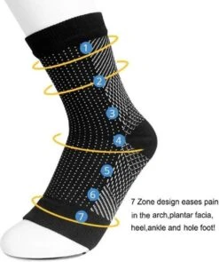 Compressie Sokken – Zwart – Sportsokken - Outdoor Sokken - Reissokken - 2 Paar - Steunkousen - Maat M (39-42 )