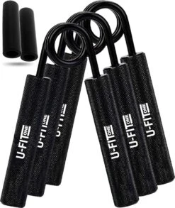 U-Fit One 3 Delige Metal Handtrainer Set - 45kg, 68kg, 90kg - Grip Trainer - Handknijper - Knijphalter - Armtrainer - Hand Knijper - Handgripper - Heavy Gripper - Onderarm - Buigveer - Zwart