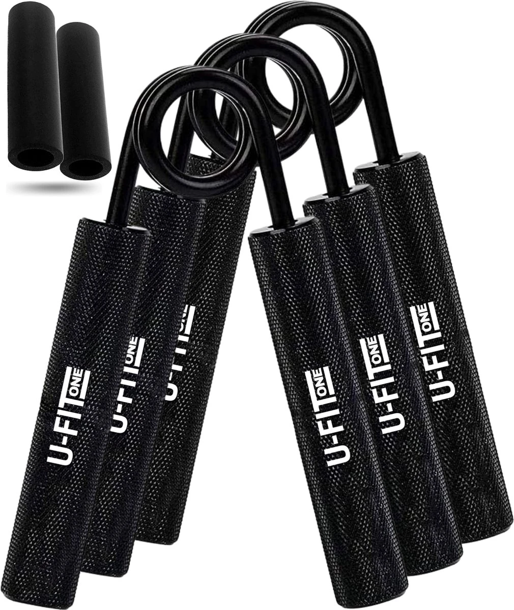 U-Fit One 3 Delige Metal Handtrainer Set - 45kg, 68kg, 90kg - Grip Trainer - Handknijper - Knijphalter - Armtrainer - Hand Knijper - Handgripper - Heavy Gripper - Onderarm - Buigveer - Zwart 3 U-Fit One 3 Delige Metal Handtrainer Set - 45kg, 68kg, 90kg - Grip Trainer - Handknijper - Knijphalter - Armtrainer - Hand Knijper - Handgripper - Heavy Gripper - Onderarm - Buigveer - Zwart