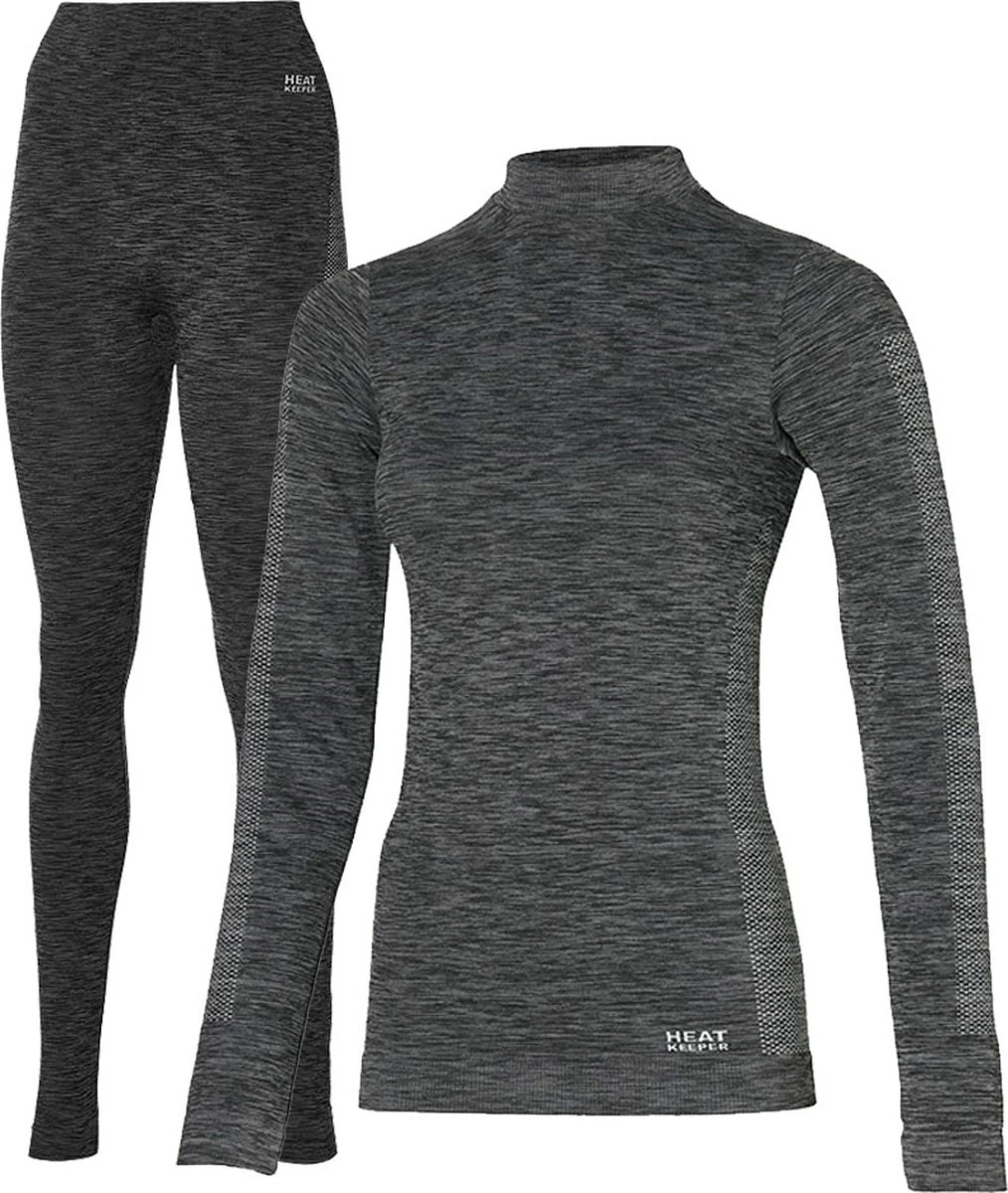 Heatkeeper Thermoset Dames Premium Techno - Thermoshirt Met Lange Mouwen En Legging - Zwart Melange - TOGwaarde 2.8 - Thermisch Isolerend Shirt En Legging - Maat L 3 Heatkeeper Thermoset Dames Premium Techno - Thermoshirt Met Lange Mouwen En Legging - Zwart Melange - TOGwaarde 2.8 - Thermisch Isolerend Shirt En Legging - Maat L