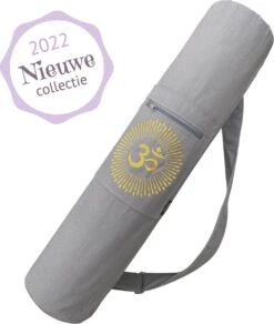 YoZenga Yogatas | Ohm Sandy Grey Met Trekkoord | Sporttas | Yoga Koker Tas