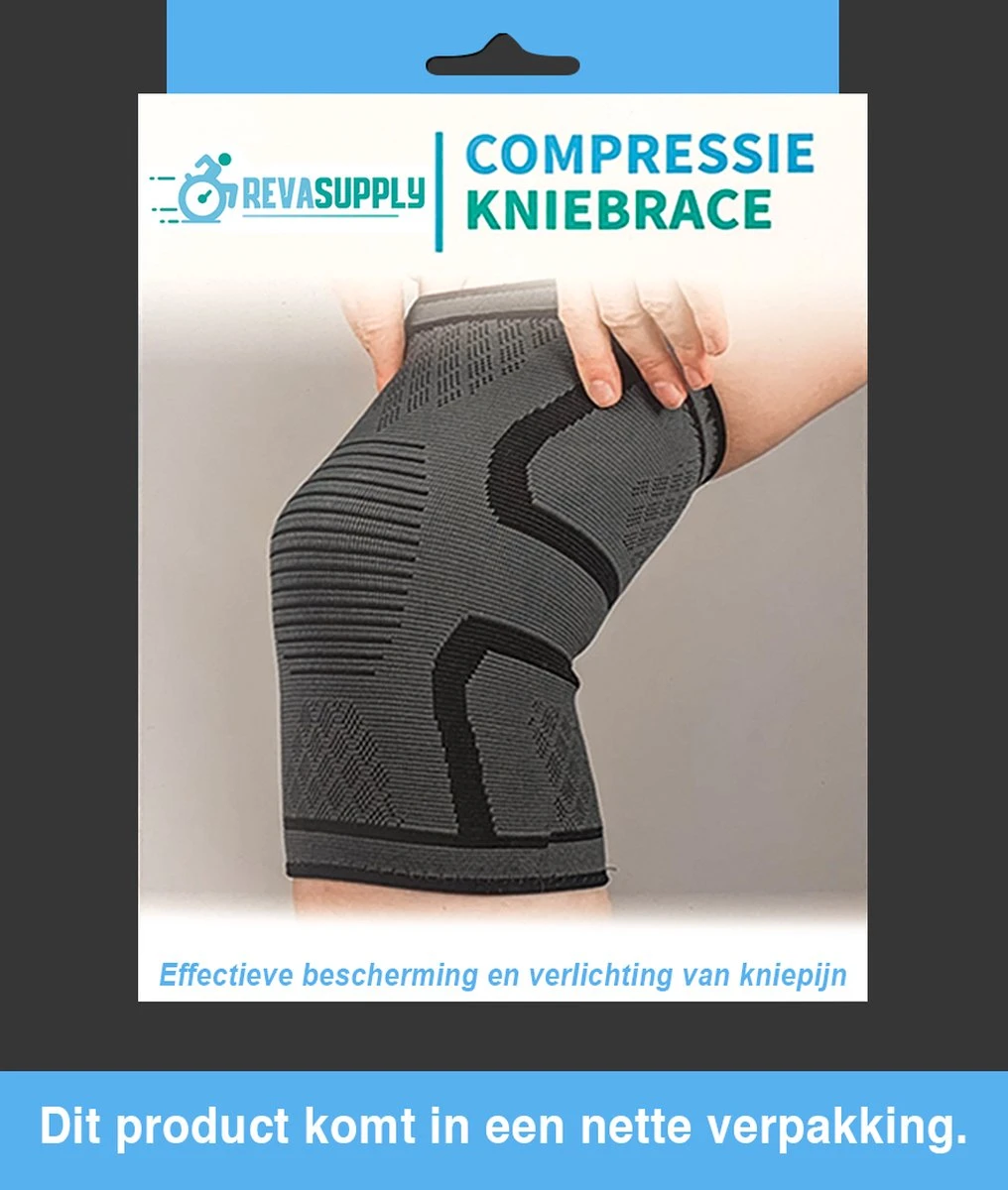 Revasupply™ - Kniebraces - 2 Stuks - Maat M - Knie Bandage - Knie Sleeve - Knie Compressie - Blessures - Sport - Unisex - Zwart/grijs - 37-41 Cm - Inclusief E-book 7 Revasupply™ - Kniebraces - 2 Stuks - Maat M - Knie Bandage - Knie Sleeve - Knie Compressie - Blessures - Sport - Unisex - Zwart/grijs - 37-41 Cm - Inclusief E-book - Afbeelding 5