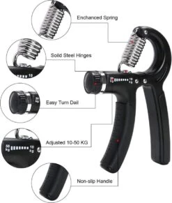 Sport En Fitness Krachttraining Zonder Krachtstation - Spierstimulator Hand Artrose En Armen Zonder Fitnessbank – Gitaar - Piano Muziek - Makkelijk Snel Afvallen En In De Sporttas – Handspieren Trainer - Handgreep Zwart -Merkloos Winkel 1017x1200 15