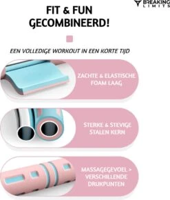 Breaking Limits Fitness Hoelahoep Voor Volwassenen – Gemaakt Van Roestvrij Staal, Zachte Foam En Anti-Zweet Buitenlaag – Sport Hoepel – Hula Hoop/ Weight Hoop – HoolaHoop – Roze – 94CM + 1 Tot 8 KG -Merkloos Winkel 1023x1200 5