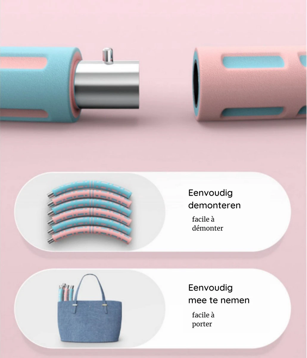 Fitlab Fitness Hoelahoep Met Gewicht - Roze/Blauw - 1 Tot 4 KG - Volwassenen - Hula Hoop /Sport Hoepel/Weight Hoop 5 Fitlab Fitness Hoelahoep Met Gewicht - Roze/Blauw - 1 Tot 4 KG - Volwassenen - Hula Hoop /Sport Hoepel/Weight Hoop - Afbeelding 3