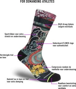 FLINCK Sportsokken - Irezumi Tattoo - Maat 42-44 - Unisex - Heren Sokken - Dames Sokken - Naadloze Sokken - Crossfit Sokken - Hardloop Sokken - Fitness Sokken - Fietssokken -Merkloos Winkel 1032x1200 12