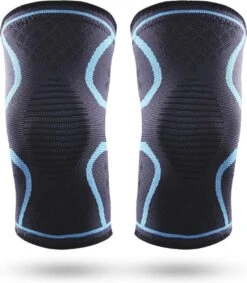 Effectieve Kniebrace - 2 Stuks - Kniebandage - Knee Sleeves - Unisex - Maat L - Blauw