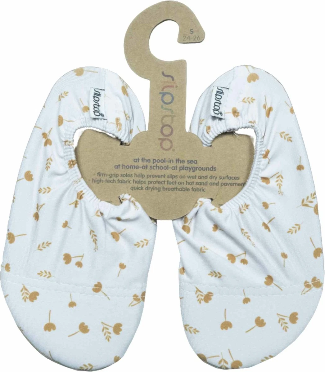 Slipstop Mosterd Grain - Wit Met Oker Bloemen 3 Slipstop Mosterd Grain - Wit Met Oker Bloemen