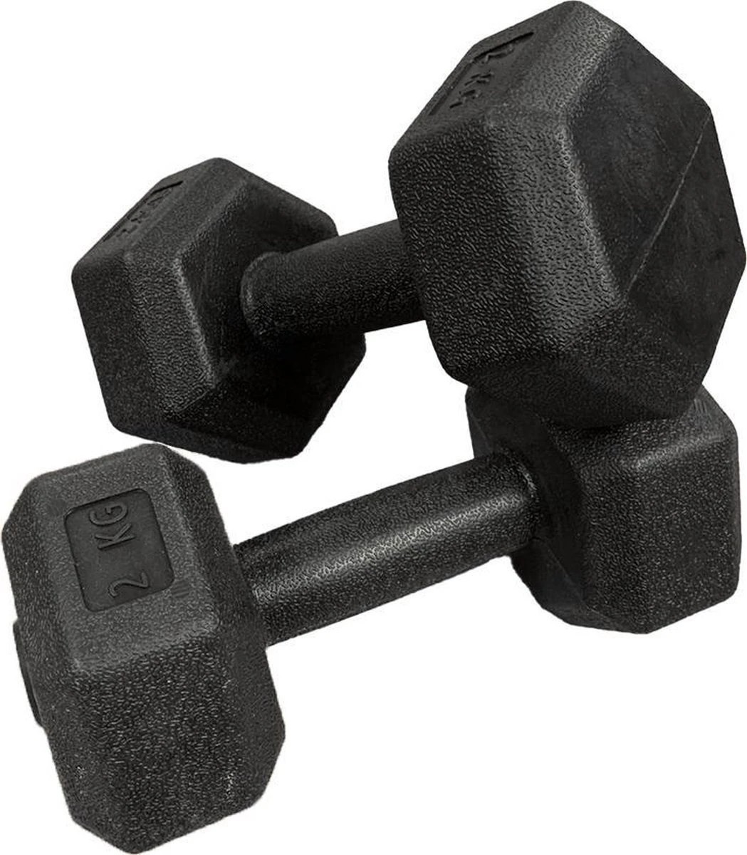 Merkloos Dumbbells - Set Van 2x 2kg - Zwart 3 Merkloos Dumbbells - Set Van 2x 2kg - Zwart
