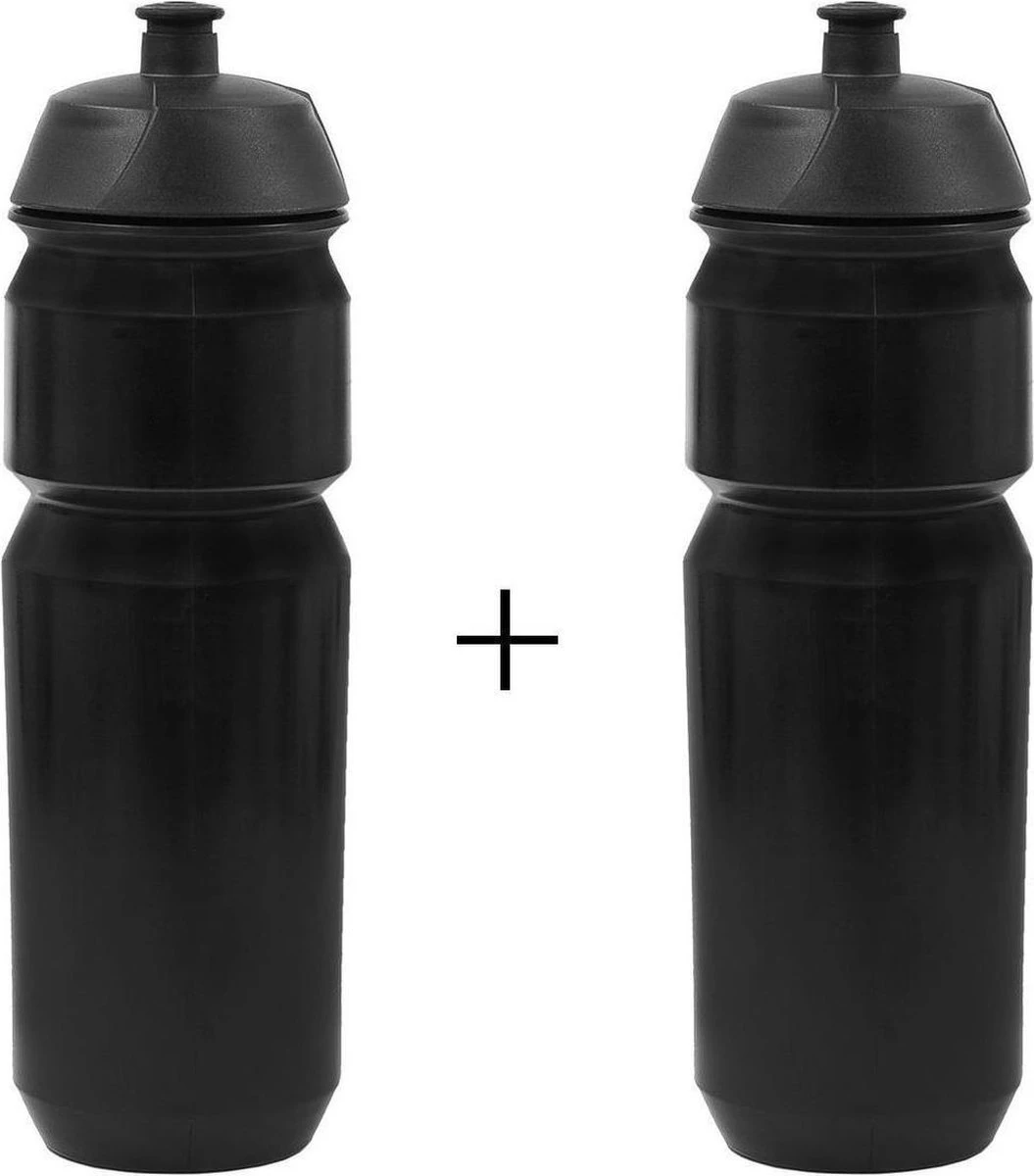 Merkloos 2x Tacx Shiva Bidon - 750ml - Zwart 3 Merkloos 2x Tacx Shiva Bidon - 750ml - Zwart