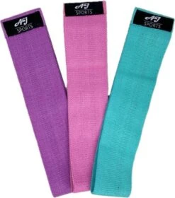 AJ-Sports Weerstandsbanden - Booty Band - Resistance Band - Fitness Elastiek - Paars/Roze/Cyaan - Set Van 3 Weerstandsbanden - Resistance Band - Fitness Band - Workout - Fitness - Inclusief Handleiding En Draagtas -Merkloos Winkel 1059x1200 7