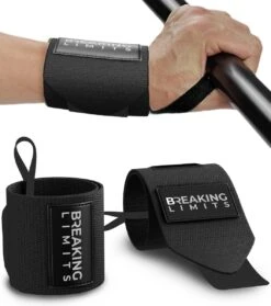 Breaking Limits Wrist Wraps Voor Fitness & Crossfit – Polsbanden Voor Krachttraining –Polsbrace - Zwart - 2 Stuks