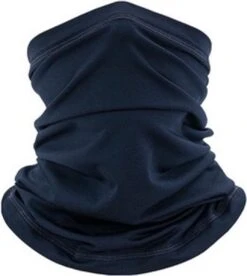 Merkloos Mondbescherming Col Sjaal Bandana Hoofdband Spandex Fashion Sport UPF50 Donkerblauw