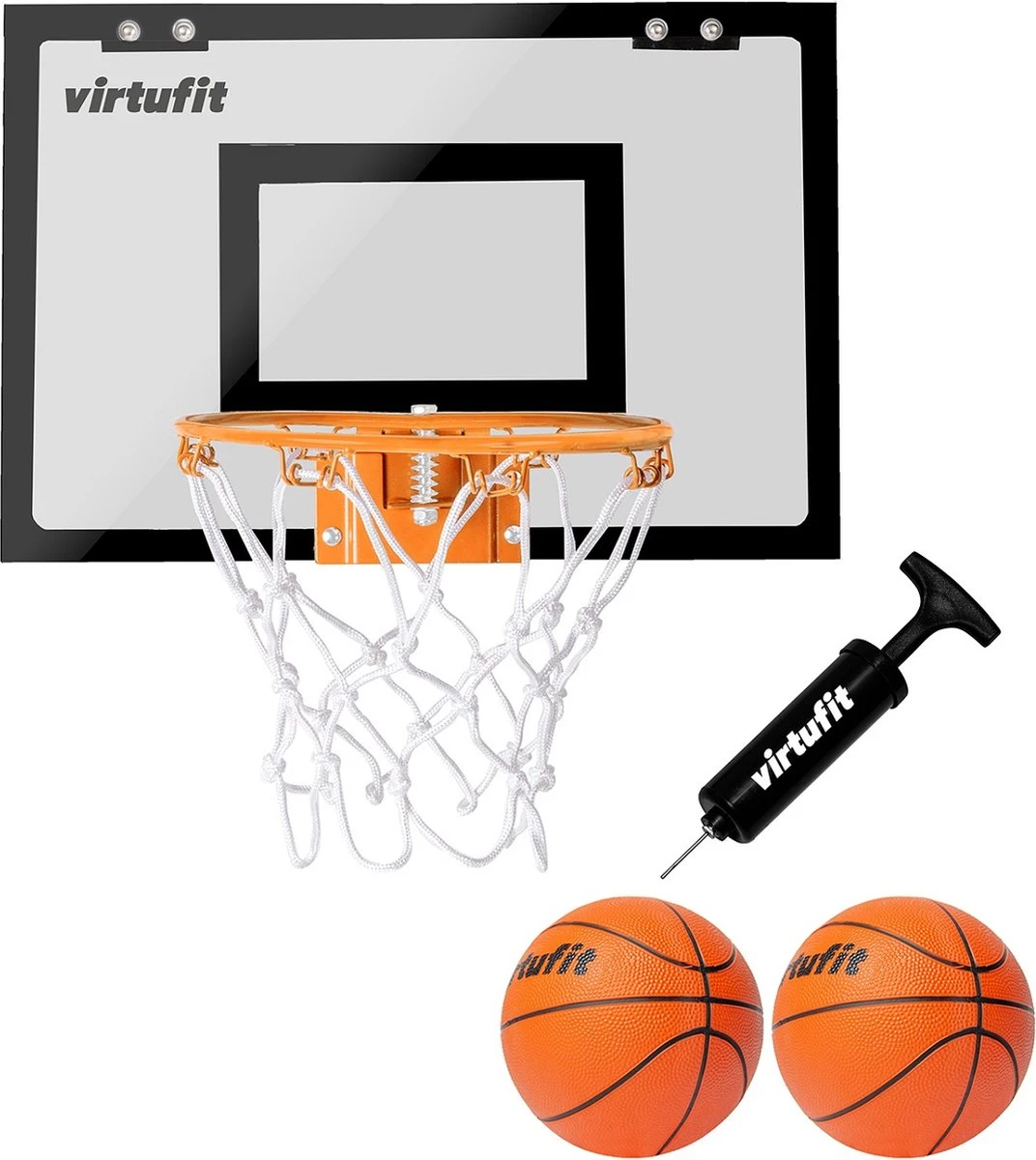 VirtuFit Pro Mini Basketbalbord - Mini Hoop - Met 2 Ballen En Pomp - Basketbalring - Zwart 11 VirtuFit Pro Mini Basketbalbord - Mini Hoop - Met 2 Ballen En Pomp - Basketbalring - Zwart - Afbeelding 9