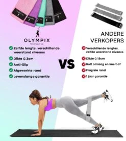 HBKS Sports Fitness Banden Set - Weerstandsbanden - Resistance Bands - Fitness Elastiek Set - Thuis Fitness Materiaal - Muscle Bands Elastic - Sporten - Workout - Hometrainer - Billen Trainen - Squat - Krachttraining - Inclusief Tas - Sport Artikelen -Merkloos Winkel 1074x1200 14