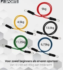 Weerstandsbanden Set - 11-delige Set - Resistance Band - Fitness Elastiek Set - Muscle Bands Elastic - Met Handvatten -Merkloos Winkel 1075x1200 7