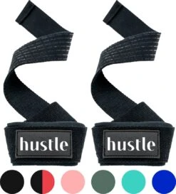 Hustle - Zwarte Lifting Straps - Met Padding En Anti-slip - Padded - Lifting Grips/Hooks - Deadlift Straps - Voor Fitness