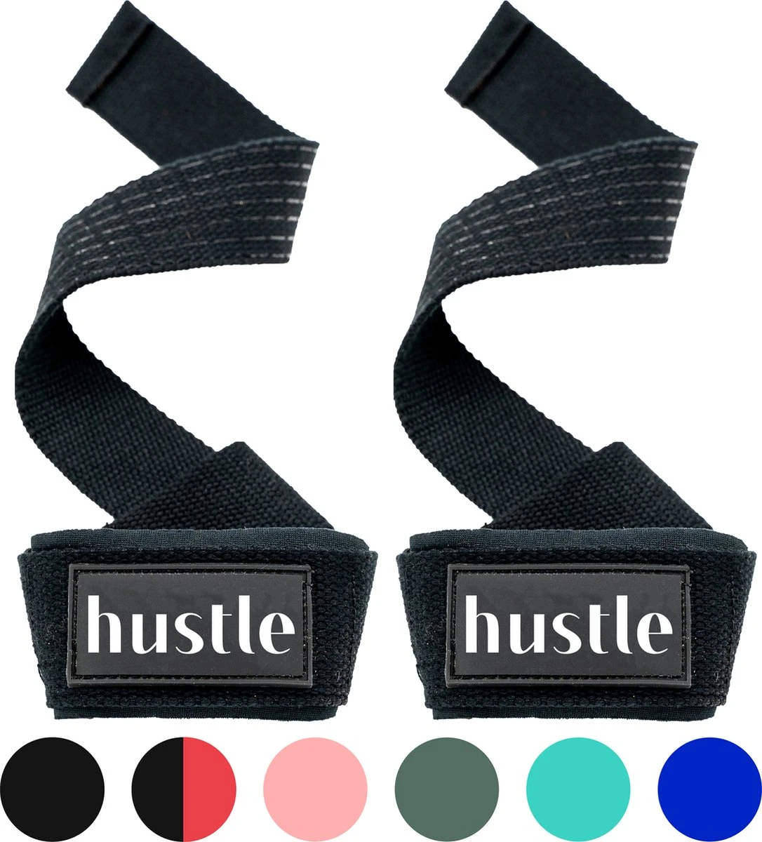 Hustle - Zwarte Lifting Straps - Met Padding En Anti-slip - Padded - Lifting Grips/Hooks - Deadlift Straps - Voor Fitness 3 Hustle - Zwarte Lifting Straps - Met Padding En Anti-slip - Padded - Lifting Grips/Hooks - Deadlift Straps - Voor Fitness