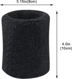 MJ Sports Premium Zweetbandjes - Zweetbanden - Polsbanden - Polsbandjes - Fitness - Set Van 2 - 11 Cm - Unisex - Zwart -Merkloos Winkel 1089x1200 9