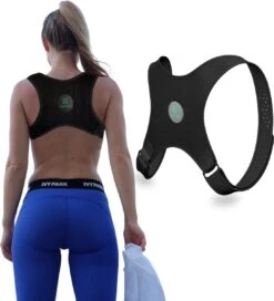 ANATURES Rugbrace Houding Corrector - Postuur Correctie Voor Man En Vrouw - Rug En Schouder Stretcher - Verstelbare Rugband - Schouderbrace Extra Lange Banden