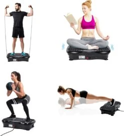 EVOLAND - Trilplaat Fitness Met Bluetooth Speaker - Ibration Plate Met 99 Snelheden En 5 Programma's - Incl Stretchbands En USB Port - Antislip Rubber - Trainingsapparatuur Voor Fitness En Uithoudingstraining -Merkloos Winkel 1092x1200 8