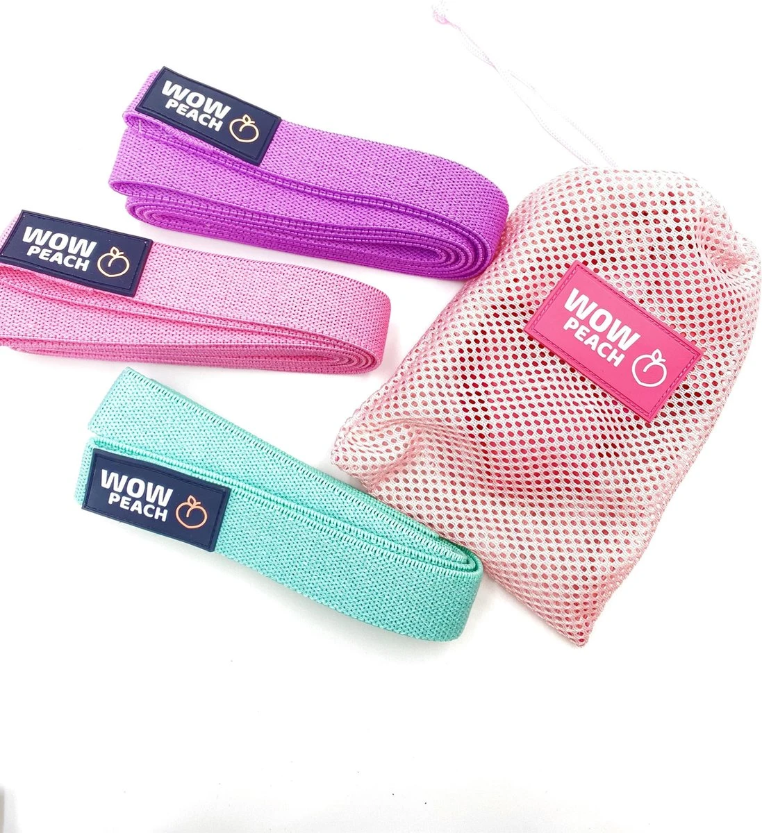 WOW PEACH - WITHOUT LEMONS - Totall Body Weerstandsbanden Van Hoge Kwaliteit - Set Van 3 - Katoenen Fitness Elastiek Van Premium Materiaal - LONG BAND - FITNESS - BootyBands 4 WOW PEACH - WITHOUT LEMONS - Totall Body Weerstandsbanden Van Hoge Kwaliteit - Set Van 3 - Katoenen Fitness Elastiek Van Premium Materiaal - LONG BAND - FITNESS - BootyBands - Afbeelding 2