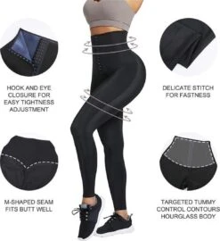 Sweat Leggings - Hoge Taille - Verstelbare Haken- M - Zwart -Merkloos Winkel 1099x1200 9