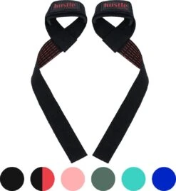 Hustle - Zwart Met Rode Lifting Straps - Met Padding En Anti-slip - Padded - Lifting Grips/Hooks - Deadlift Straps - Voor Fitness