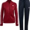 Adidas Essentials 3-stripes Dames Trainingspak In De Kleur Rood.
