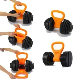 MJ Sports Premium Dumbbell To Kettlebell Grip - Dumbbell Naar Kettlebell Verstelbaar - Dumbbells - Kettlebells - Gewichten - Fitness - One Size - Oranje -Merkloos Winkel 1106x1200 5
