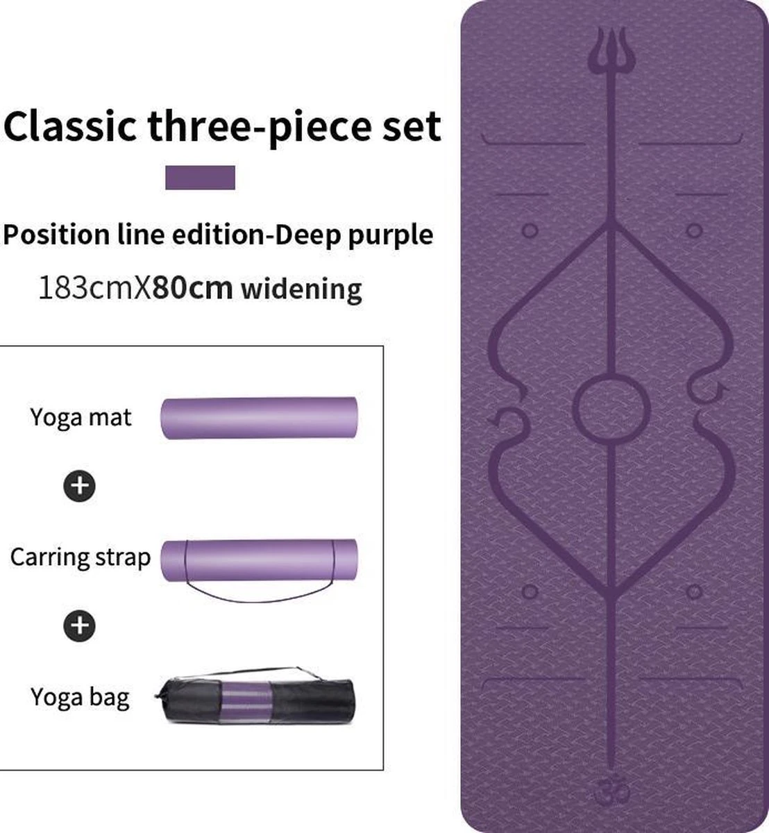 Fuegobird TPE Yoga Mat - Purper - 183 X 61 X 0.6 Cm 10 Fuegobird TPE Yoga Mat - Purper - 183 X 61 X 0.6 Cm - Afbeelding 8
