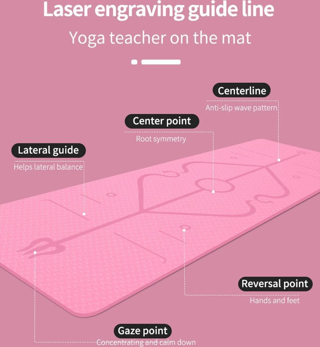 Fuegobird TPE Yoga Mat - Purper - 183 X 61 X 0.6 Cm 9 Fuegobird TPE Yoga Mat - Purper - 183 X 61 X 0.6 Cm - Afbeelding 7