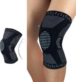 Chibaa - Knie Band - Zwart - Maat: Medium - Unisex - Knie Versterking - Orthopedische Kniebrace Voor Kruisband - Knieband Voor Meniscus - Kniebeschermer - Patella - Compressie Kniebandage Blessure - Sporten - Bescherming