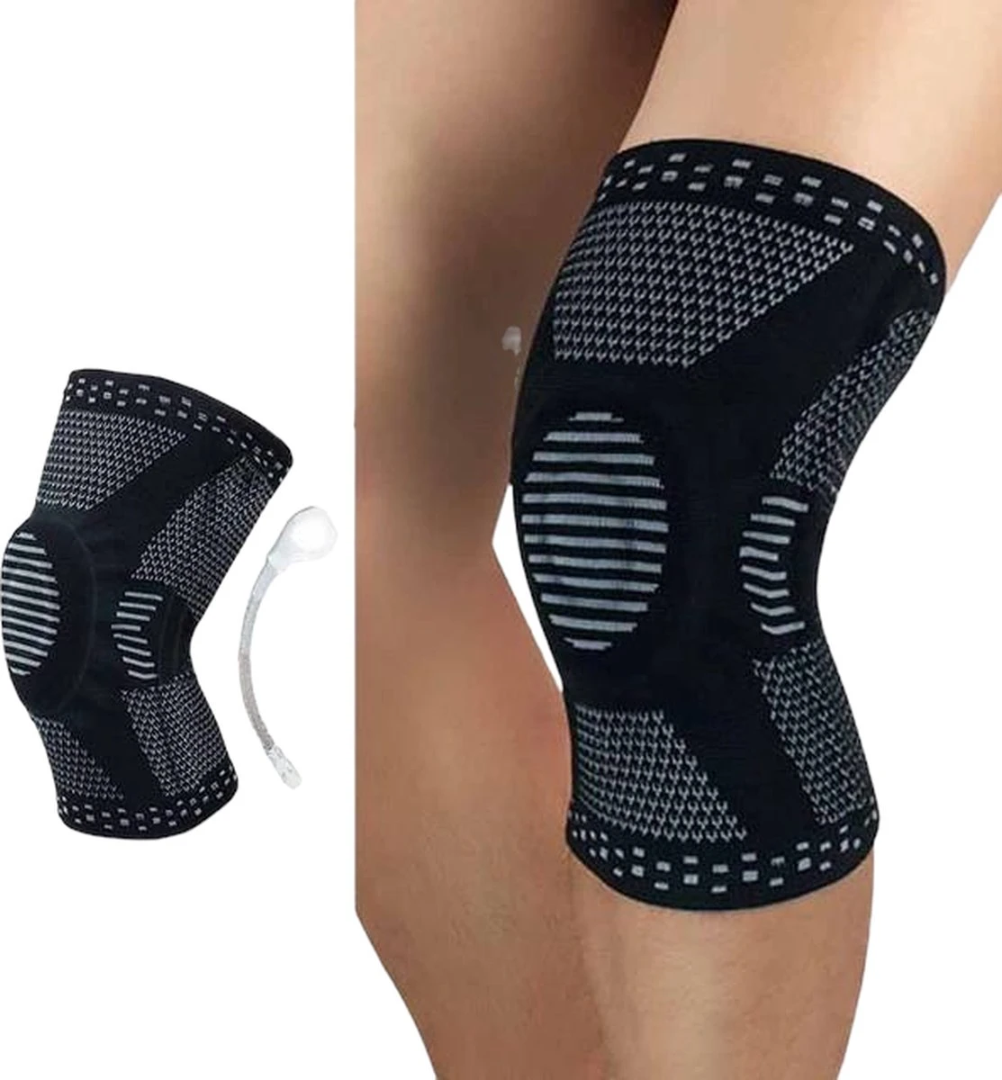 Chibaa - Knie Band - Zwart - Maat: Medium - Unisex - Knie Versterking - Orthopedische Kniebrace Voor Kruisband - Knieband Voor Meniscus - Kniebeschermer - Patella - Compressie Kniebandage Blessure - Sporten - Bescherming 3 Chibaa - Knie Band - Zwart - Maat: Medium - Unisex - Knie Versterking - Orthopedische Kniebrace Voor Kruisband - Knieband Voor Meniscus - Kniebeschermer - Patella - Compressie Kniebandage Blessure - Sporten - Bescherming
