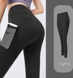 Merkloos Fitness Yogabroek - Sportlegging - Yoga Broek - Yogalegging - Dames - Zwart XXL-zwart
