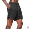BL - Sportbroekje Voor Heren - Gym Broek Met Binnenzak Voor Mobiel - 2 In 1 Pocket Shorts - Running, Fitness, Sport Broekje Trainingsbroek - Quick Dry - Mobiel Zak - ( Zwart - Maat XL ))