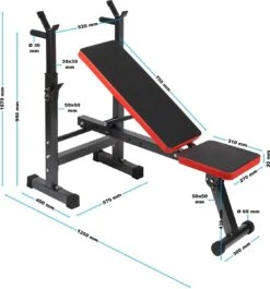 Inklapbare Halterbank Tot 230kg; Vlakke Trainingsbank, Hellingbank, Fitness Bank - Multistrobe -Merkloos Winkel 1117x1200 5