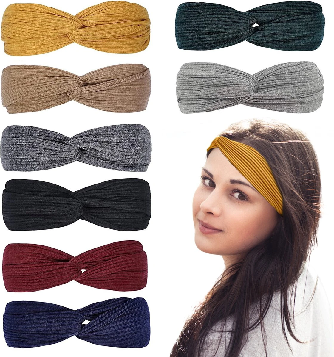 VAIVE Haarband Dames - 8 Stuks - Haarbanden Meisje - Hoofdband - Sport 3 VAIVE Haarband Dames - 8 Stuks - Haarbanden Meisje - Hoofdband - Sport