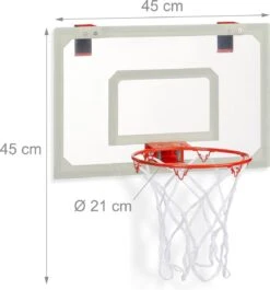Relaxdays Mini Basketbal Set - Indoor Basketbalbord Met Ring - Pompje En Basketbal -Merkloos Winkel 1120x1200 20