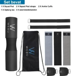 WEBU 9 Delige Fitness / Sportschool Set - Barbell Squat Pad - Nekbeschermer – Premium Weerstandsbanden – Resistance Band Set - Ankle Strap -Merkloos Winkel 1125x1200 5