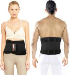 NAZROM® Rugbrace - Rugband Voor Onderrug - Rug & Houding Corrector Voor Onmiddellijke Rugondersteuning, Pijnverlichting En Draagcomfort - Postuur Corrector - Zwart/M