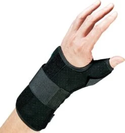 O&PS Pols-Duimbrace Met Spalk En Elastische Vetersluiting Zwart - Carpaal Tunnel Syndroom Brace - Quervain Brace