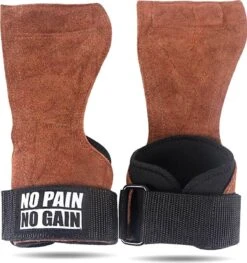 U-Fit One® - Leer Lifting Straps - Deadlift Straps - Powerlifting - Fitness Straps - Gym - Polsondersteuning - Wrist Support - Bodybuilding - Crossfit - Halterriemen