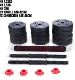 Umbro Halterset - 20 KG - Verstelbare Dumbells En Barbell - Gewichten Van 1.25 KG, 1.5KG En 2KG - Kunststof -Merkloos Winkel 1129x1200 8