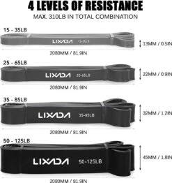 URBANKR8 – Professionele Fitnessbanden 4 Stuks Weerstandsbanden – GRIJS/ZWART UITVOERING - Elastische 100% Natuurlijk Latex -Merkloos Winkel 1130x1200 20