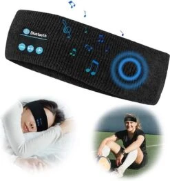 Femur®️ Haarband - Zweetband - Bluetooth Haarband - Muziek Haarband - Koptelefoon - Slaapmasker - Slaap Koptelefoon - Zwart