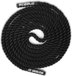 Rebblo - Battle Rope - Soft Grip - Krachttouw - 7,5 Kg Fitness Touw - 38 Mm Dik - 9 Meter - Zwart -Merkloos Winkel 1132x1200 17