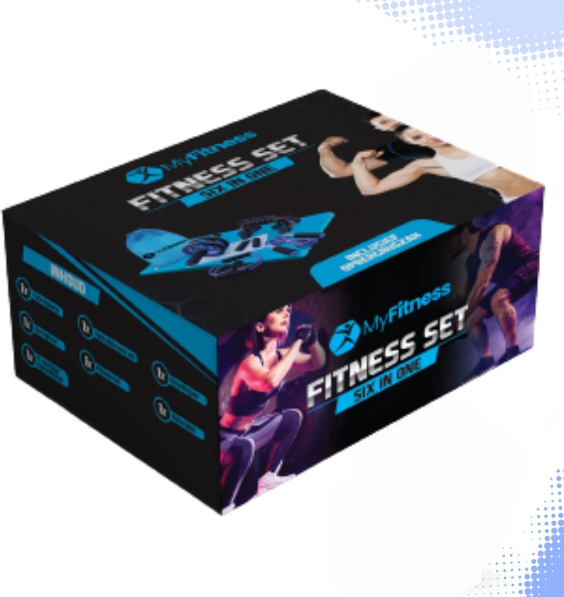 MyFitness Fitness Set 6 In 1 - Opdruksteunen - Push Up Bars - Ab Roller - Springtouw - Weerstandsbanden - Yoga Mat - Thuis Fitness - Blauw 8 MyFitness Fitness Set 6 In 1 - Opdruksteunen - Push Up Bars - Ab Roller - Springtouw - Weerstandsbanden - Yoga Mat - Thuis Fitness - Blauw - Afbeelding 6